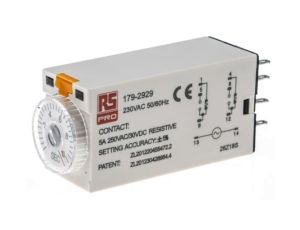 Przekaźnik czasowy zwłoczny jednofunkcyjny 0.5 → 10s DPDT 2-stykowy DPDT 230V ac