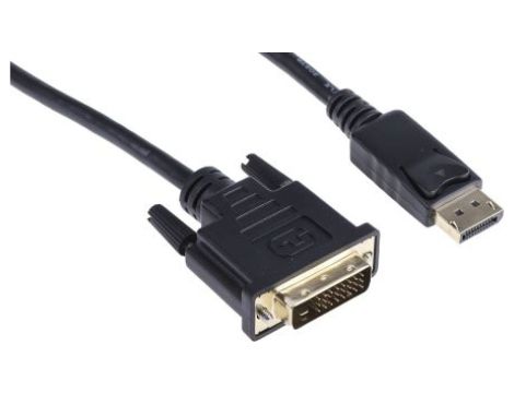 Zespół cyfrowych kabli wideo i monitorowych 3m Męskie DisplayPort to Męskie DVI-D Czarny