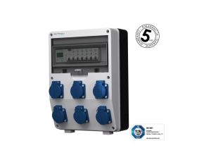 Rozdzielnica budowlana z licznikiem 1F Siemens pTD-S/FI 6x230V gniazda Mennekes Schuko Doktorvolt 4821