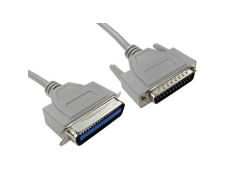 Kabel równoległy, 5m, Drukarka, Szary, Aluminium/mylar