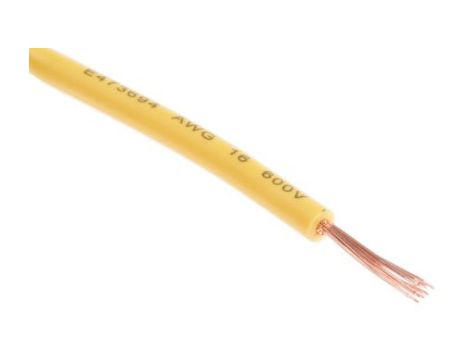 Kabel trzynormowy, dł. 100m 1,5 mm, 21 A, 1 kV DC, 600 V AC, Maks. +105C Żółty Zgodność z trzema normami, RS PRO