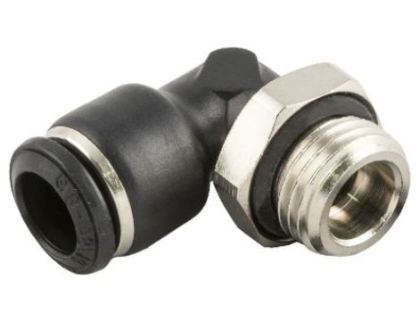 Obrotowa złączka pośrednia kolankowa gwint R 3/8 męskie, Wciskane 10 mm RS PRO