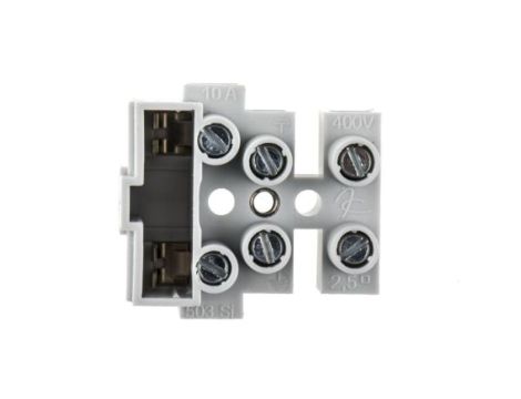 6mm Kostka zaciskowa z bezpiecznikiem 3-żyłowe, Wkręcane, 250 V Montaż na śrubę