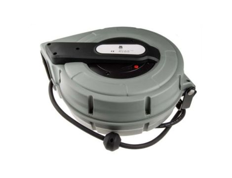 9m Przedłużacz bębnowy 9m 2,5 mm 0 gniazda z automatycznym zwijaniem 230 V AC IP20 Czarny Szpula kablowa