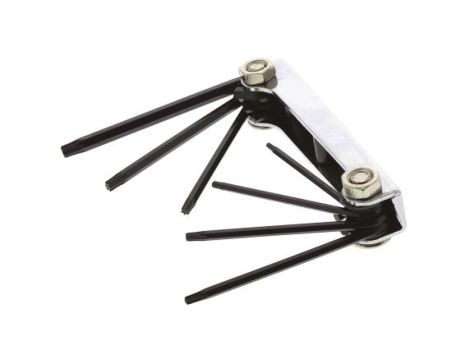 Zestaw kluczy imbusowych, T6 T7 T8 T9 T10 T15 T20, 7 szt. T6, T7, T8, T9, T10, T15, T20, materiał: Stal