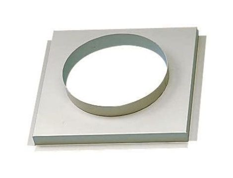 Podstawka z kołnierzem, 450 x 450mm, śr. kanału: 305mm, Stal ocynkowana