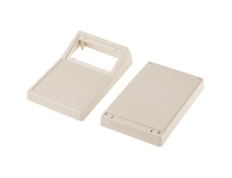 Obudowa ręczna, 146.1 x 91.5 x 52.9mm, materiał: ABS, kolor: Biały, z miejscem na wyświetlacz, z miejscem na