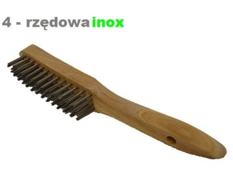 SZCZOTKA RĘCZNA DREWNIANA 4-RZĘDOWA INOX 0,3