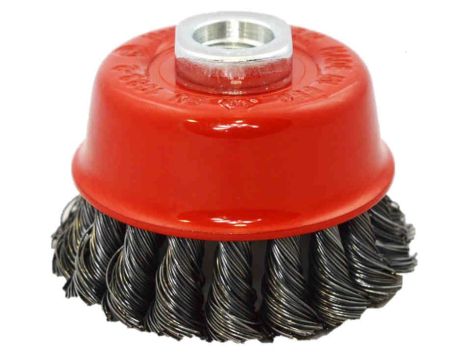 SZCZOTKA GARNKOWA 80MM M14 DRUT SPLATANY STAL 0,5