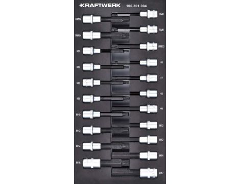 Zestaw 21 nasadek trzpieniowych 1/2" w piance EVA