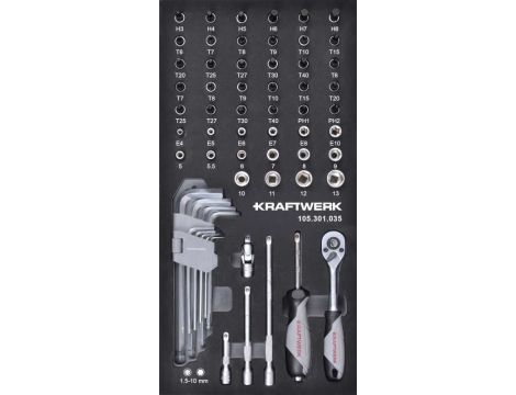 Zestaw nasadek z grzechotką 1/4" w piance EVA