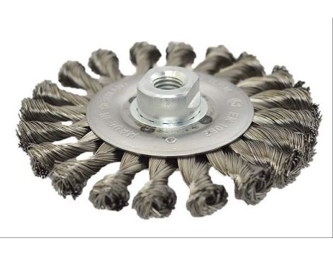 SZCZOTKA TARCZOWA 125MM M14 DRUT SPLATANY STAL 0,5
