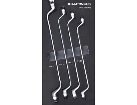 Zestaw 4 kluczy oczkowych odsadzonych w piance EVA