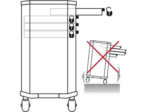 WÓZEK NARZĘDZIOWY P206 4 SZUFLADY + SZAFKA - 2