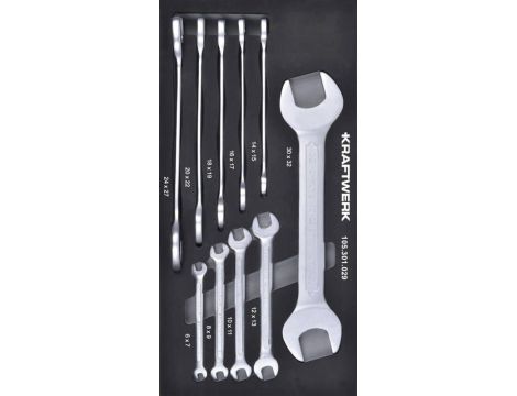 Zestaw 10 kluczy płaskich w piance EVA 20x40