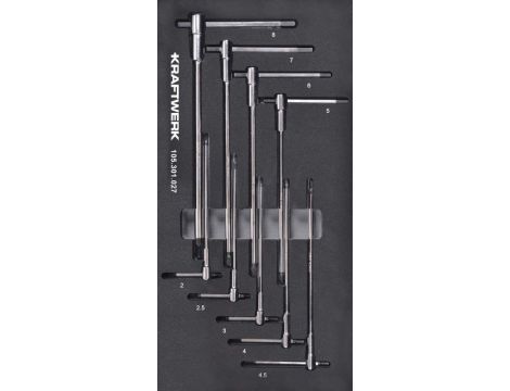 Zestaw 9 kluczy typ T HEX2-HEX8 w piance EVA 20x40