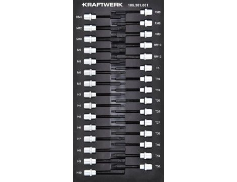 Zestaw 30 nasadek trzpieniowych 3/8" w piance EVA