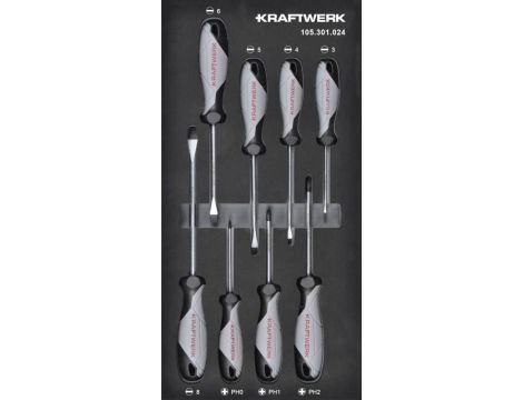 Zestaw 8 wkrętaków PŁ+PH 2K w piance EVA 20x40