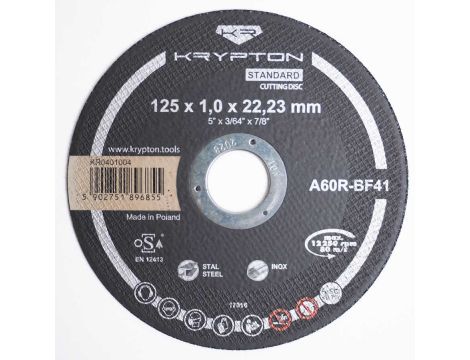 Tarcza tnąca T41 Standard A60R 125x1x22 STAL/INOX