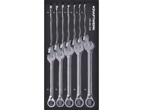 Zestaw 12 kluczy płasko-zapadkowych w piance 20x40