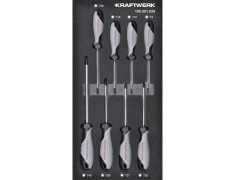 Zestaw 8 wkrętaków TX8-TX40 w piance EVA 20x40