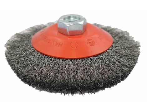 SZCZOTKA STOŻKOWA 100X16XM14 DRUT FALISTY STAL 0,3