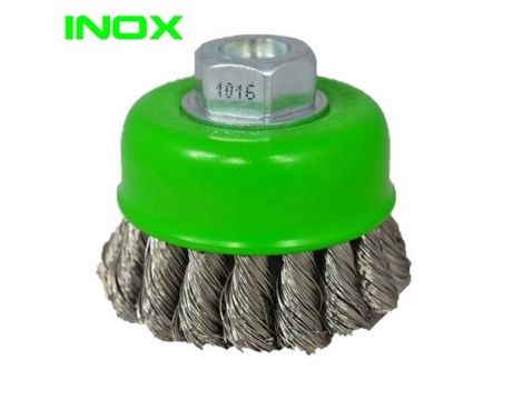 SZCZOTKA GARNKOWA 65MM M14 DRUT SPLATANY INOX 0,5