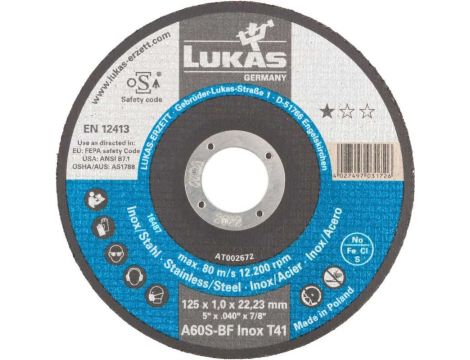 TARCZA T41 * 115x1,0x22 A60S-BF INOX