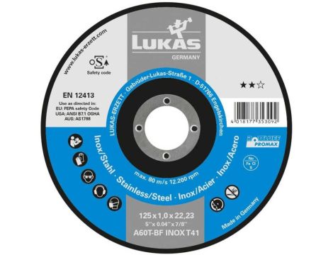 TARCZA T41 ** 125x1,6x22 A46XBF INOX