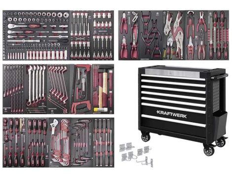 WÓZEK NARZĘDZIOWY P407L Z WYPOSAŻENIEM 308 CZĘŚCI