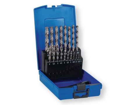 ZESTAW 19 WIERTEŁ DIN338 HSS-Co5 PREMIUM 1-10MM