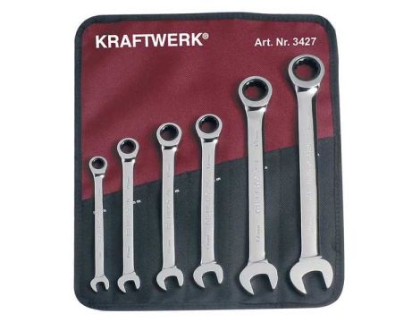 ZESTAW KLUCZY PŁASKO ZAPADKOWYCH 8-19MM W ETUI (6)