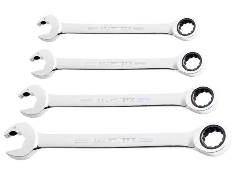 ZESTAW KLUCZY PŁASKO-ZAPADKOWYCH 10-19MM 4CZ