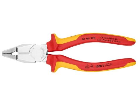 Szczypce uniwersalne chromowane 190mm VDE