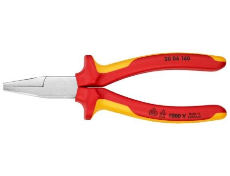 Szczypce płaskie 160mm chromowane 2K VDE