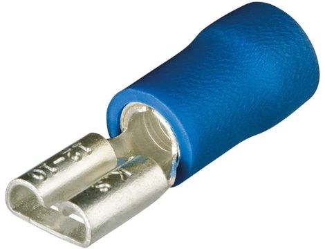 Końcówka płaska żeńska izolowana, niebieska