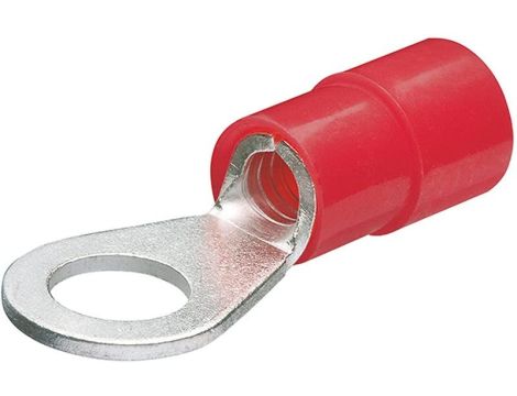 Końcówka oczkowa izolowana, czerwona