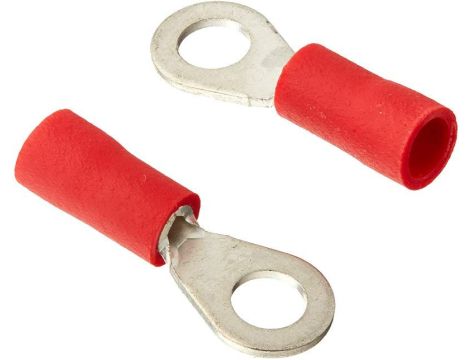 Końcówka oczkowa izolowana, czerwona