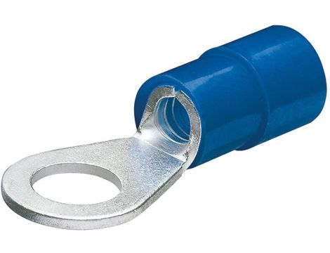 Końcówka oczkowa izolowana, niebieska