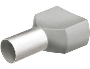 Tulejka kablowa Twin 0,75x16 z koł szara 200szt