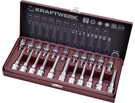 ZESTAW NASADEK TRZPIENIOWYCH HEX I XZN 1/2" (22)