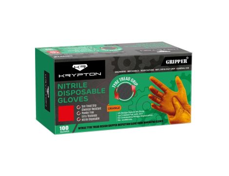 RĘKAWICE NITRYLOWE POMARAŃCZOWE GRIPPER XL (100)