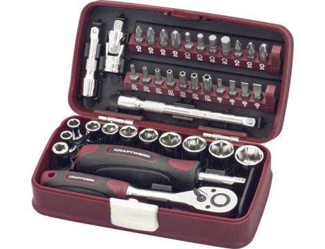ZESTAW KLUCZY NASADOWYCH 1/4" I BITÓW (38)