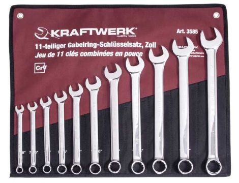 ZESTAW KLUCZY PŁASKO-OCZKOWYCH CALOWYCH W ETUI