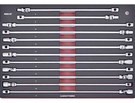 ZESTAW DŁUGICH KLUCZY "T" Z PRZGUBEM (12)