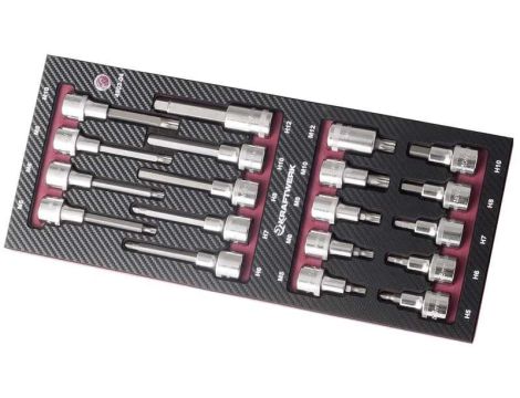 WKŁADKA EVA3  Z NASADKAMI 1/2" HEX/XZN (19)