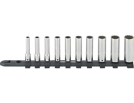 STAHLWILLE - 40aDL/10-12916 1/4 " Zestaw klucz nasadowych z listwą zaciskową 40aDL/10-12916 10 szt. - 96016410
