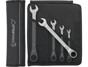 STAHLWILLE - OPEN RATCH 17F/6 Zestaw kluczy płasko-oczkowych z grzechotką OPEN RATCH 17F/6 8-19 mm 6 szt. - 96411708