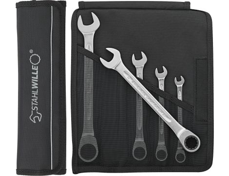 STAHLWILLE - OPEN RATCH 17F/6 Zestaw kluczy płasko-oczkowych z grzechotką OPEN RATCH 17F/6 8-19 mm 6 szt. - 96411708