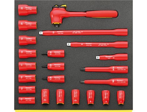 STAHLWILLE - TCS 12171/19/4 VDE Zestaw kluczy nasadowych VDE Model TCS 12171/19/4 VDE 23 szt. - 96830041